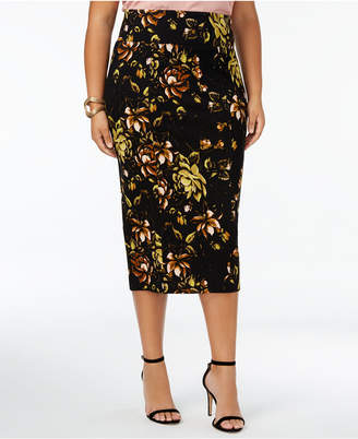 Melissa McCarthy Trendy Plus Size Printed Pencil Skirt