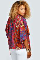Thumbnail for your product : boohoo Ebony Bright Paisley Print Boxy Woven Kimono