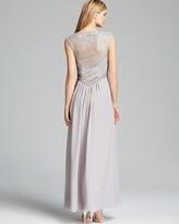 Thumbnail for your product : Sue Wong Gown - V Neck Cap Sleeve Illusion Neckline