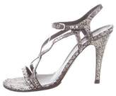 Thumbnail for your product : Chanel Metallic Snakeskin Slingback Sandals