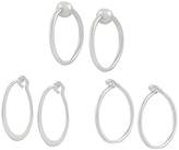 Thumbnail for your product : Journee Collection Women's Handcrafted 3-Pair Earring Set in Sterling Silver - Silver