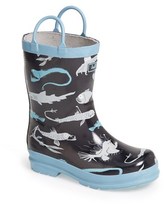 Thumbnail for your product : Hatley 'Deep Sea Creatures' Print Waterproof Rain Boot (Walker & Toddler)