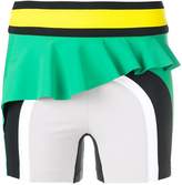Thumbnail for your product : NO KA 'OI No Ka' Oi frill trim colourblock shorts
