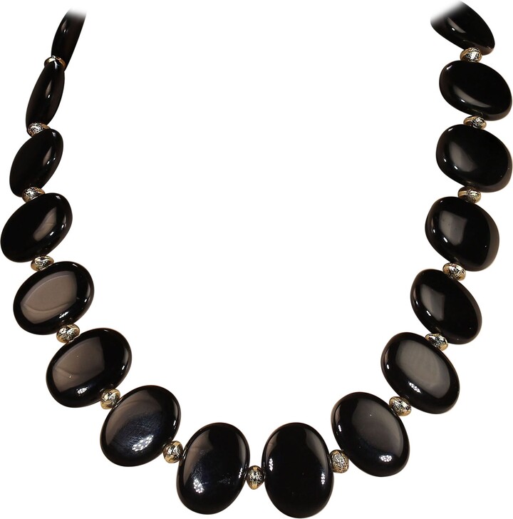 Aria Jewelry Design Ajd 18 Inch Highly Polished Oval Onyx Tablet Necklace