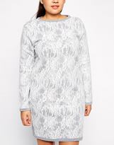 Thumbnail for your product : ASOS CURVE Exclusive Knitted Dress In Bonded Lace