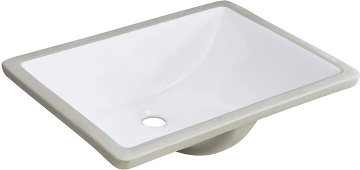 Boyel Living Ceramic 20.25 in. Undermount Rectangular Bathroom Sink with Front Overflow in White