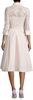Thumbnail for your product : Rickie Freeman For Teri Jon Lace Full-Skirt Belted Cocktail Shirtdress