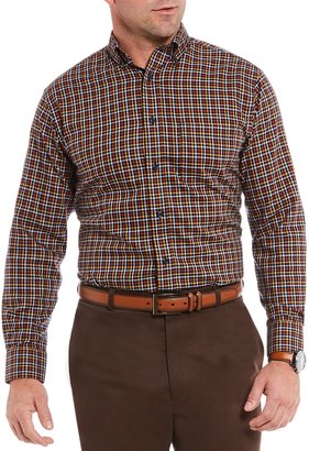 Daniel Cremieux Signature Non-Iron Plaid Royal Oxford Long-Sleeve Woven Shirt