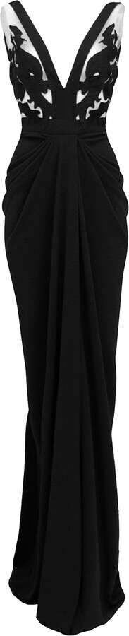 Alina Cernatescu Alegria Black Maxi Wedding Guest Red Carpet Gown