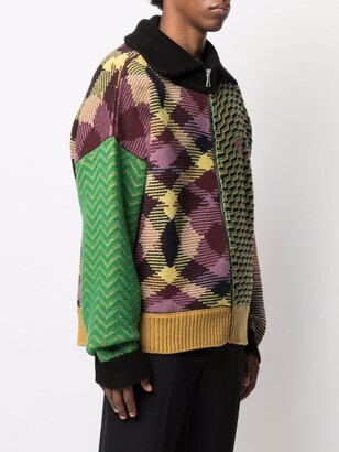 Palm Angels x Missoni jacquard patchwork knitted cardigan - ShopStyle