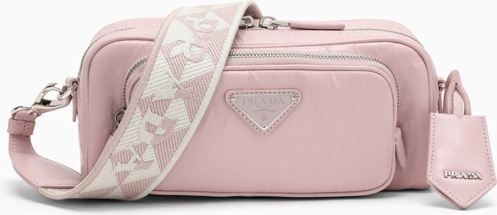 Prada Light Pink Saffiano Leather Mini Camera Crossbody Bag at