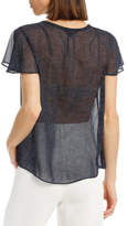 Thumbnail for your product : NEW Basque Petites Floaty Frill Sleeve Shirt Midnight