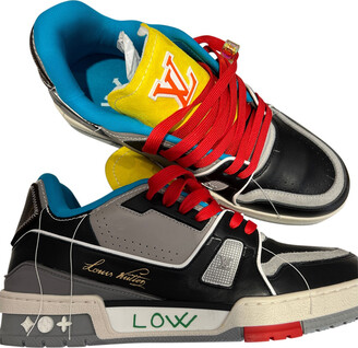 Louis Vuitton Black/Grey Leather LV Trainer High Top Sneakers Size 43 Louis  Vuitton