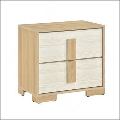 Latitude Run Contemporary Natural And White Finish 2-Drawer Storage Nightstand Durable And Stylish Bedroom Furniture