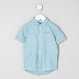 River Island Mini boys mint short sleeve Oxford shirt