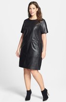 Thumbnail for your product : Halogen Leather & Ponte Knit Dress (Plus Size) (Online Only)