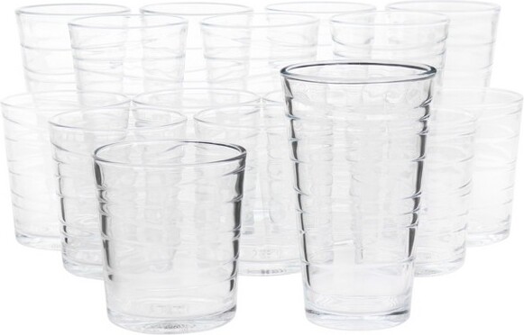 Gibson GibsonHome16PieceSwirlClearAssortedGlasswareSet