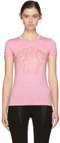 Versace - T-shirt clouté rose Medusa 