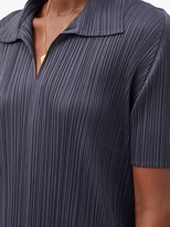 Thumbnail for your product : Pleats Please Issey Miyake Collared Technical-pleated Midi Dress - Navy