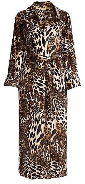 Natori Chestnut Leopard Print Plush Robe - ShopStyle