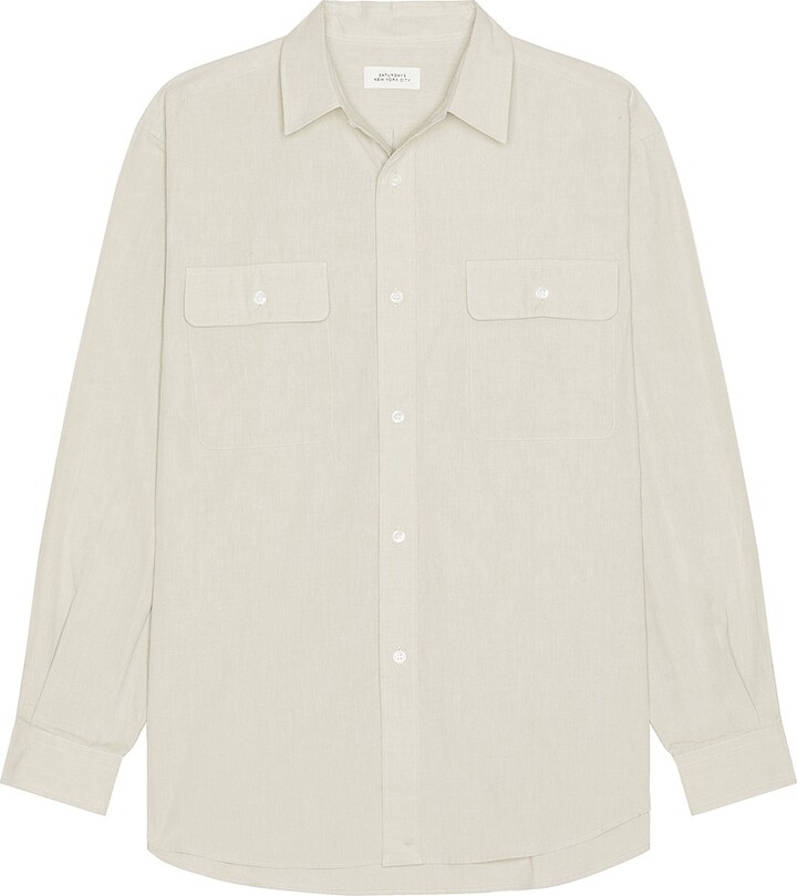 Saturdays NYC Chambray Work Shirt in Grey
