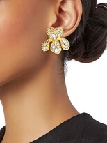 Thumbnail for your product : Kenneth Jay Lane 22K Goldplated Iris Pavé Flower Earrings