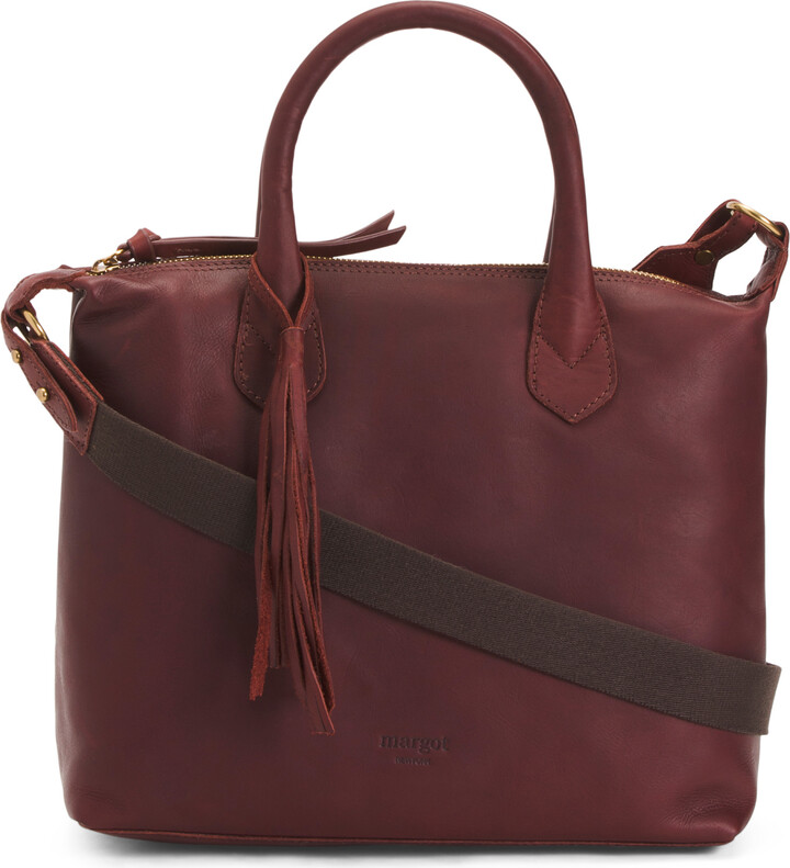 Margot Leather Dani Satchel With Shoulder Strap ShopStyle