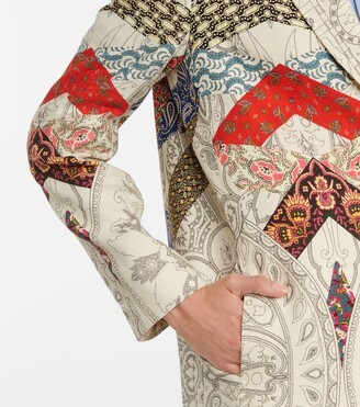Etro Printed linen, silk and cotton coat