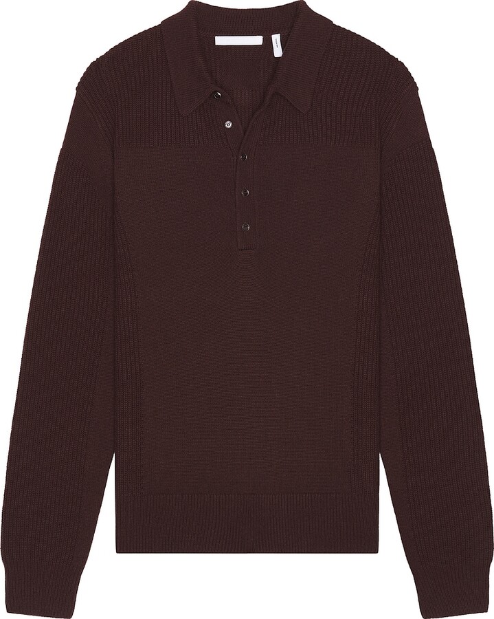 Helmut Lang Block Polo in Burgundy