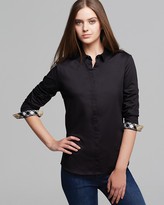 Thumbnail for your product : Burberry Check Cuff Button Down Shirt