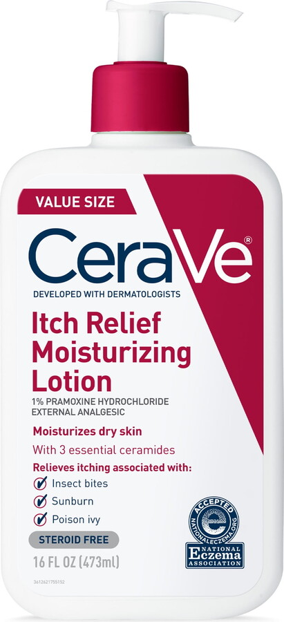 CeraVe Itch Relief Moisturizing Body Lotion, Steroid-Free Treatment for Dry & Itchy Skin