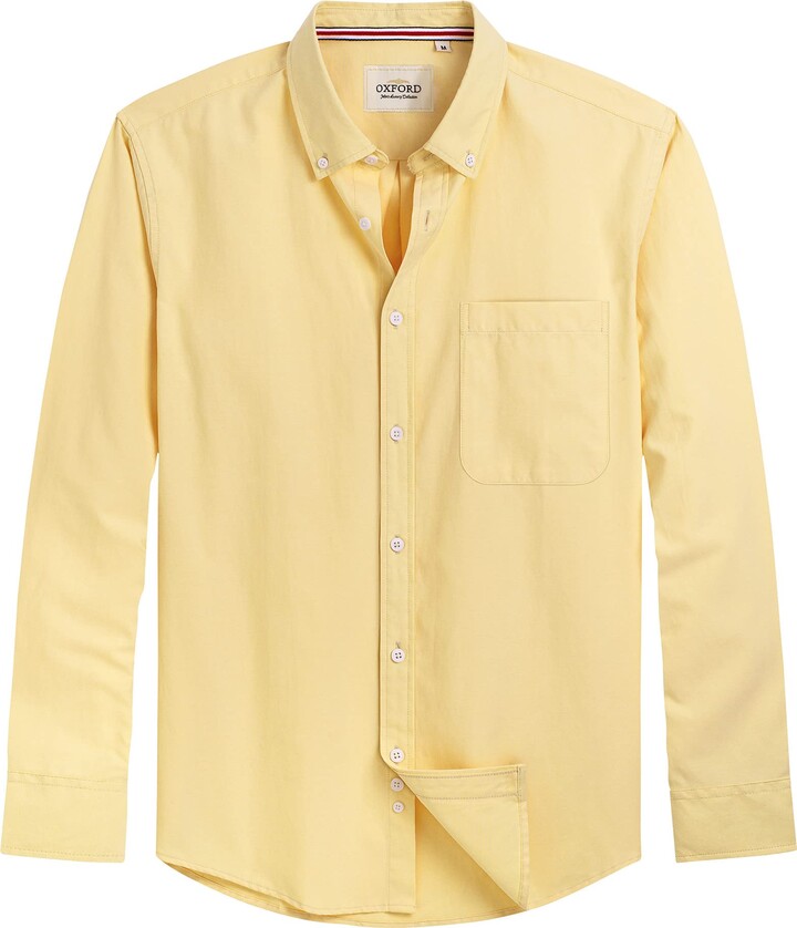 J.Ver Men’s Oxford Shirts Long Sleeve Cotton Casual Button Down Shirt