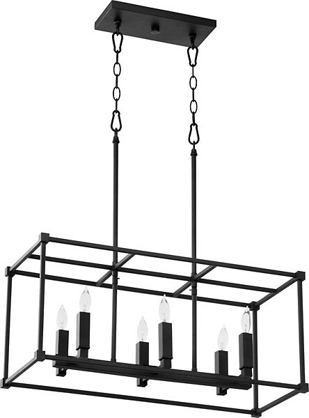 Quorum International Olympus Linear Chandelier Light in Black, Size: Medium