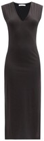 Thumbnail for your product : Frame Le Muscle V-neck Organic-cotton Dress - Black