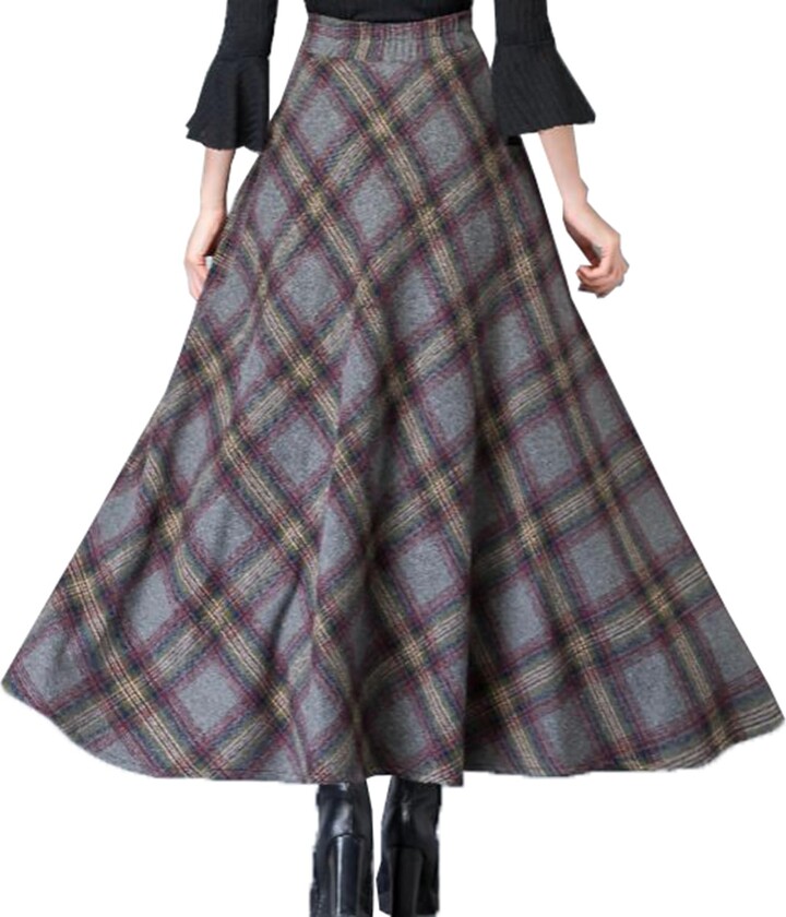 Amazon Gray Plaid Pencil Skirt Calvin Klein Knee-length Skirts For