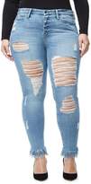 Thumbnail for your product : Ga Sale Good Legs Fray Ripped Jeans - Blue018