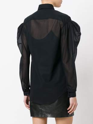 Saint Laurent Sheer Puff-Sleeve Shirt