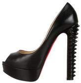Thumbnail for your product : Christian Louboutin Spiked Peep-Toe Pumps