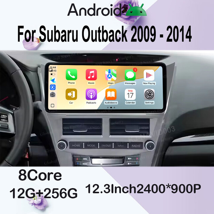 KJ-NAVI 2400*900P Wireless CarPlay Android 15 For Subaru Outback 2009 - 2014 Navigation GPS Car Radio Multimedia 4G WIFI DSP Stereo BT