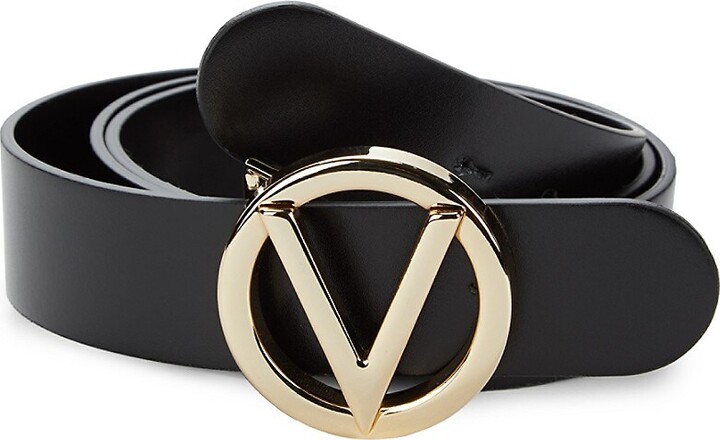 Valentino by Mario Valentino Logo Leather Belt/X-Large - ShopStyle Belts