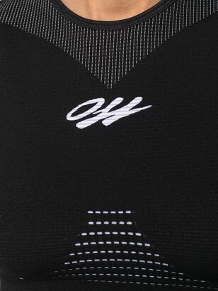 Off-White Logo Print Panelled Sports Bra