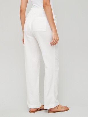 Very Linen Mix Trouser - White