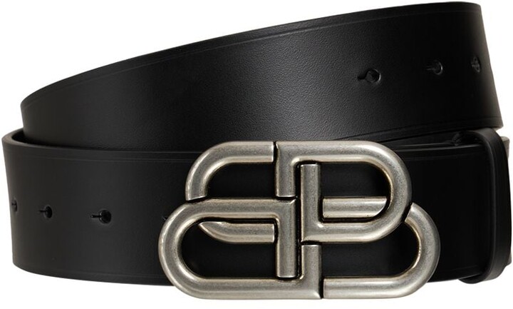 Balenciaga BB Hourglass leather belt - ShopStyle