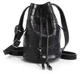 Thumbnail for your product : Halston Mini Crocodile-Embossed Bucket Bag