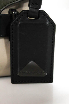 Vince Camuto Black Gray Green Leather Flap Front Crossbody Handbag