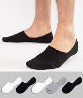 Thumbnail for your product : ASOS Design Invisible Socks In Monochrome 5 Pack