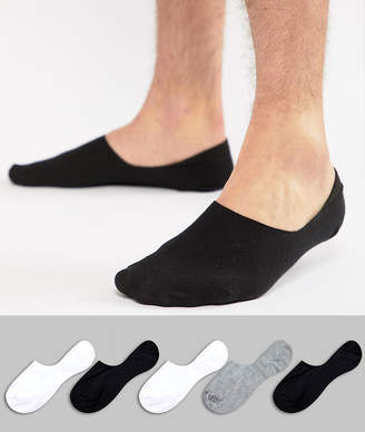 ASOS Design Invisible Socks In Monochrome 5 Pack