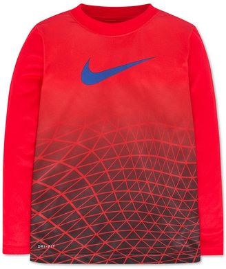 Nike Little Boys' Dri-FIT Long-Sleeve Metric Face Graphic-Print T-Shirt