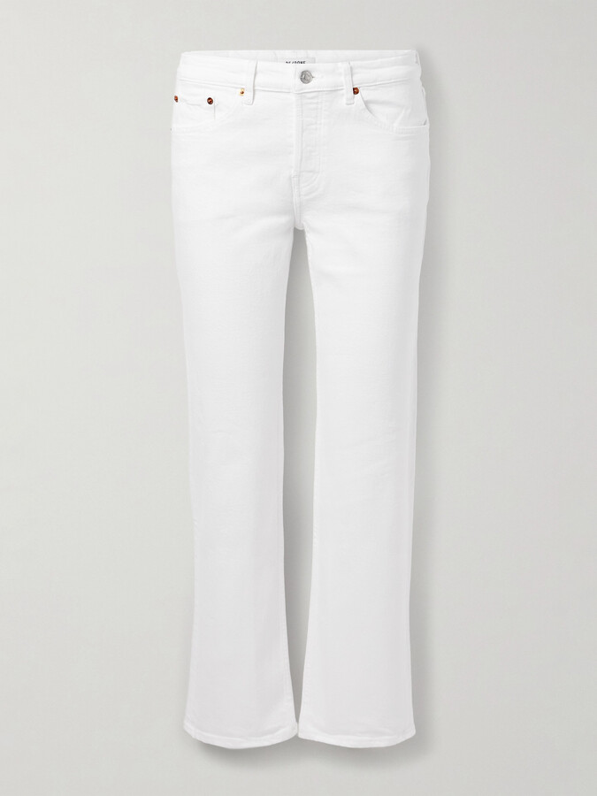 RE/DONE - Slim Straight Crop Mid-rise Slim-leg Jeans - White
