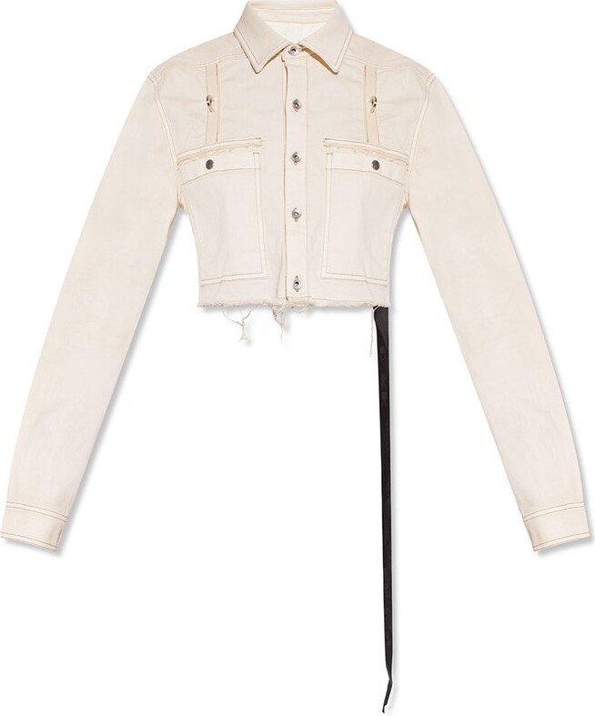 Rick Owens Frayed Detailed Denim Jacket